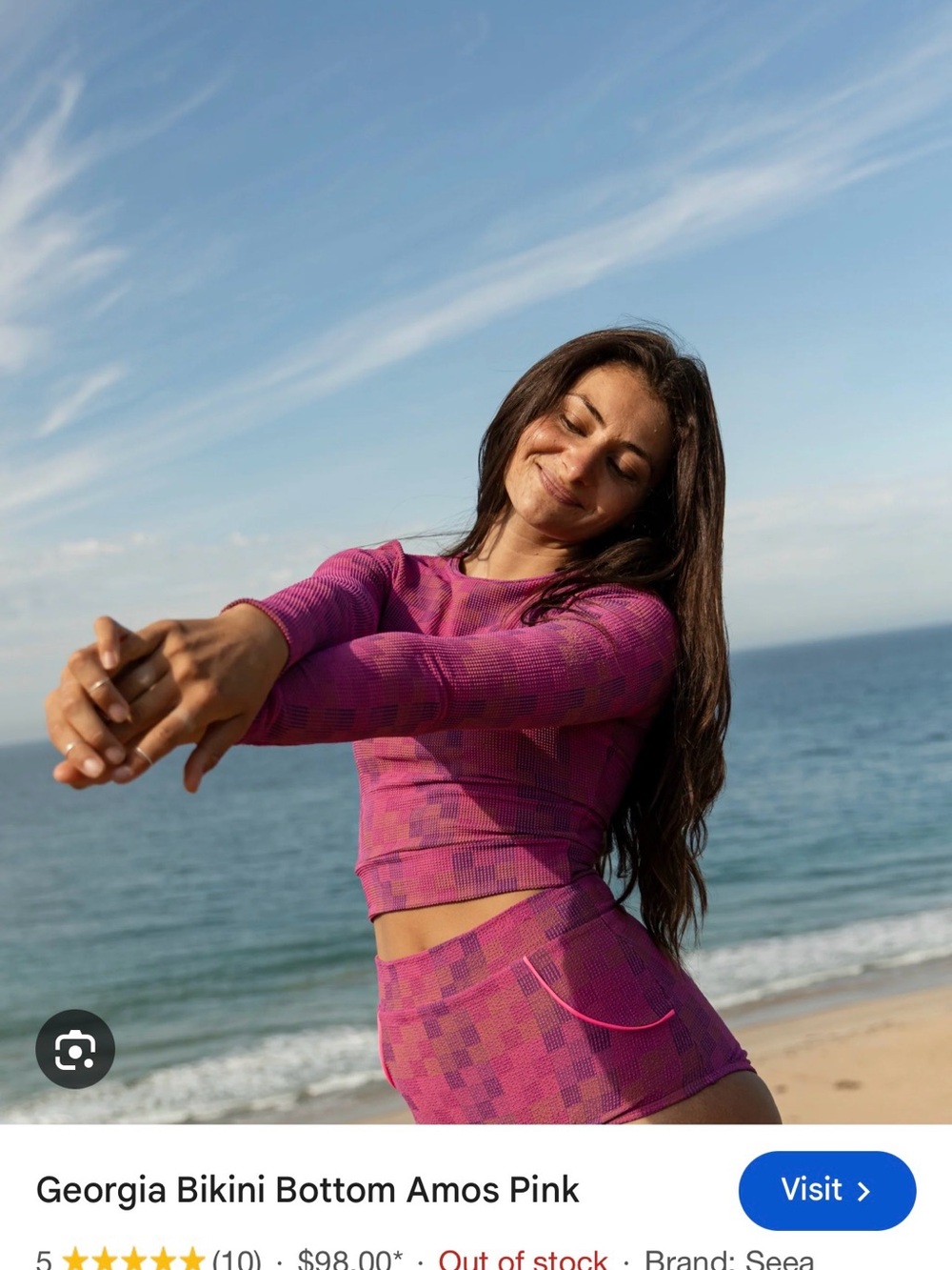 NWT Seea Palomar Rash guard with Matching Swim Bralette